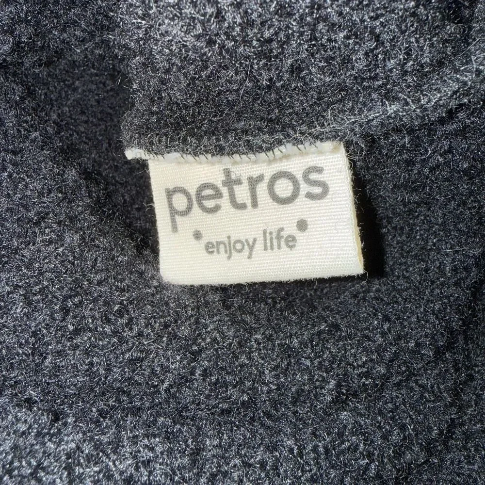 Petros Merino Fleece Black Full Zip Wool Sweater Mens Size XL